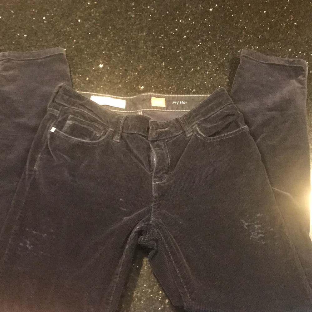 LAST CHANCE! Navy corduroy zip ankle pants